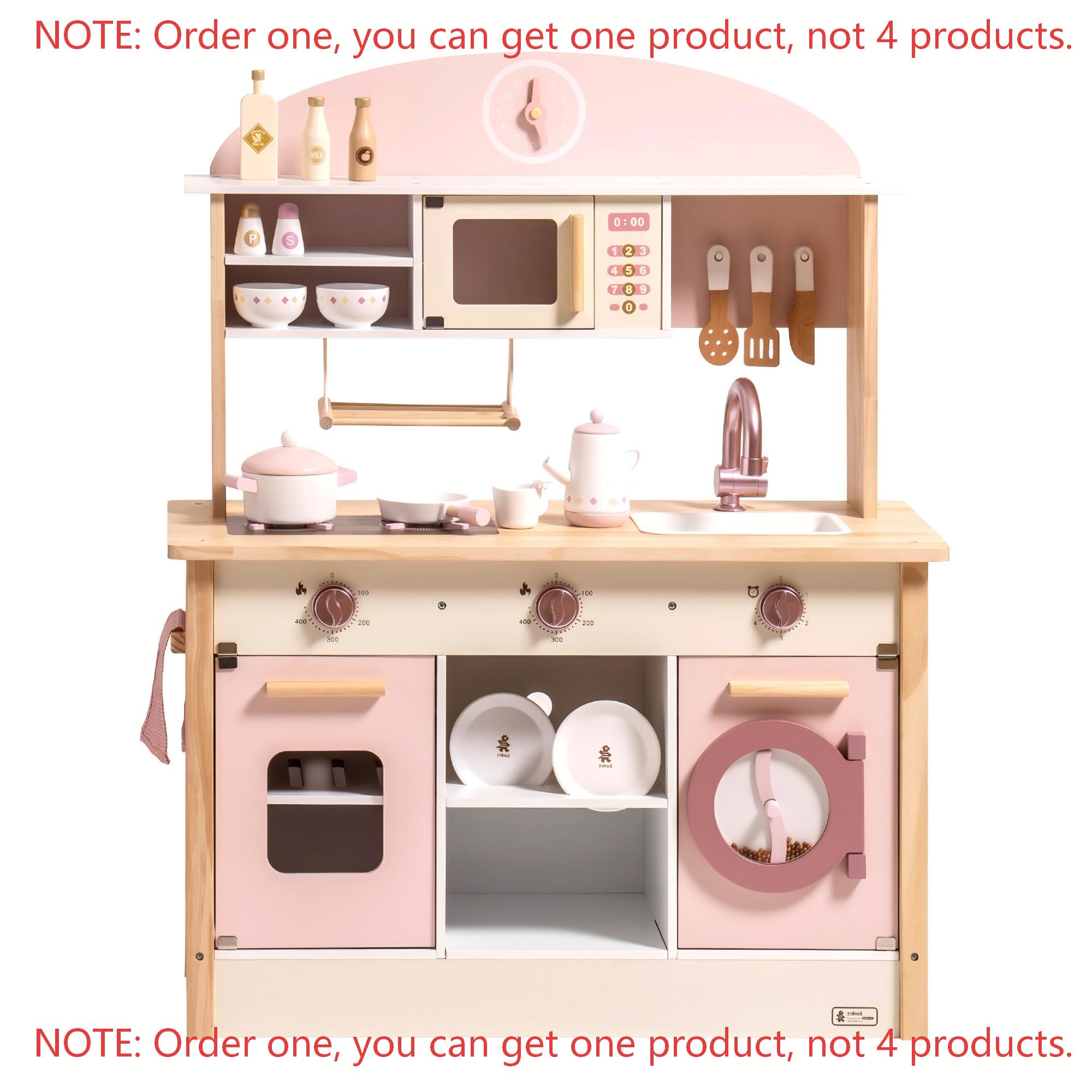 Robud Kids Wooden Pink Play Ki - Kids Toys Kitchen Set ulasan dan harga